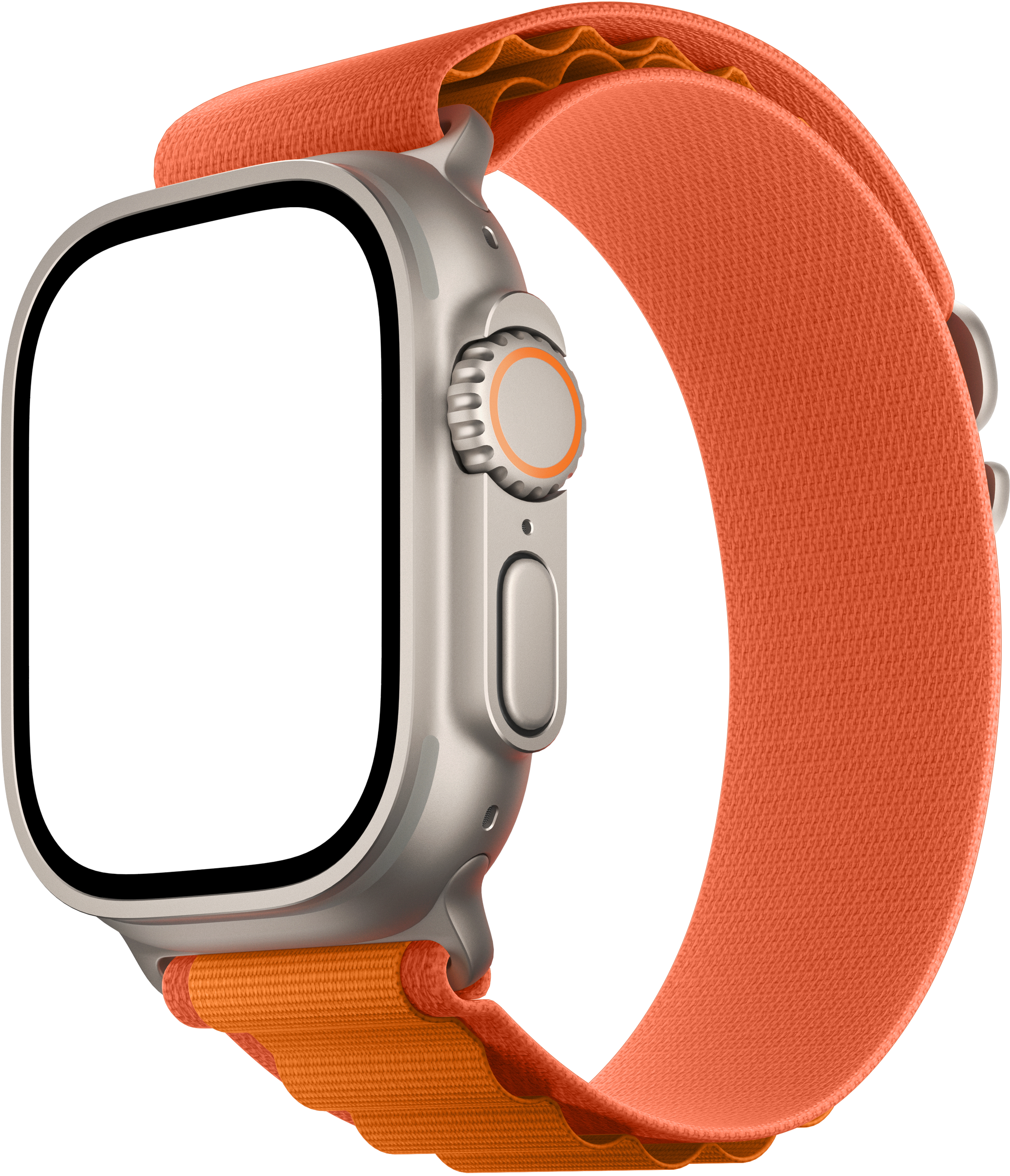 Apple Watch Ultra — Orange Alpine — Front mockup