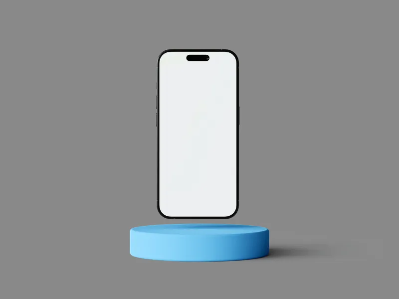 iPhone — On a podium, straight on mockup