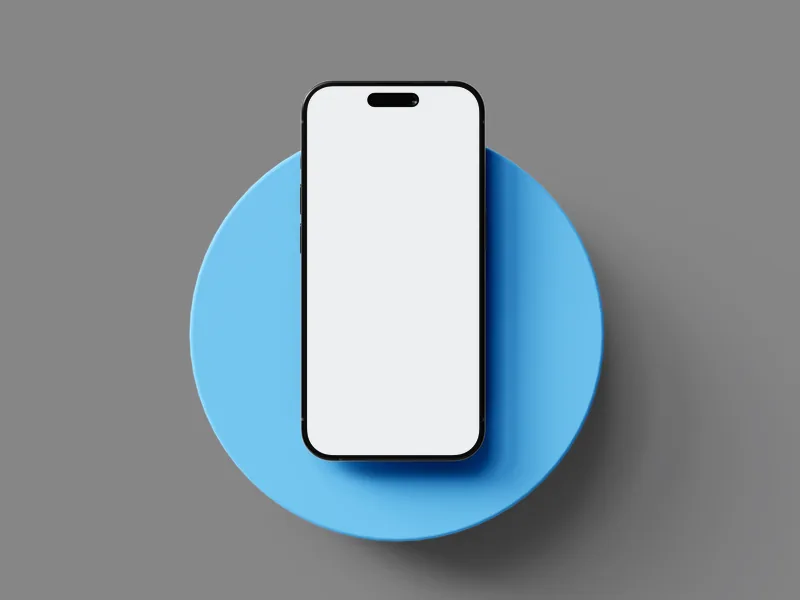 iPhone — On a podium, from above mockup