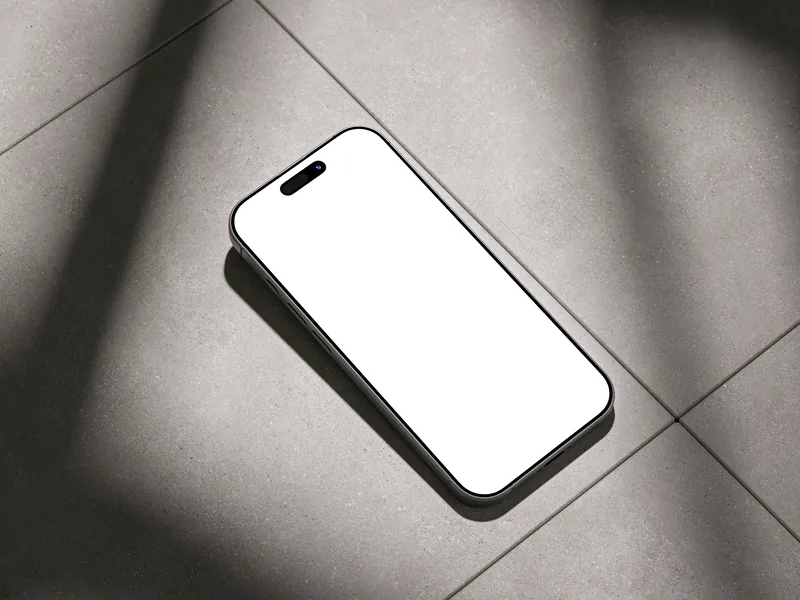 iPhone — On stone, diagonal mockup