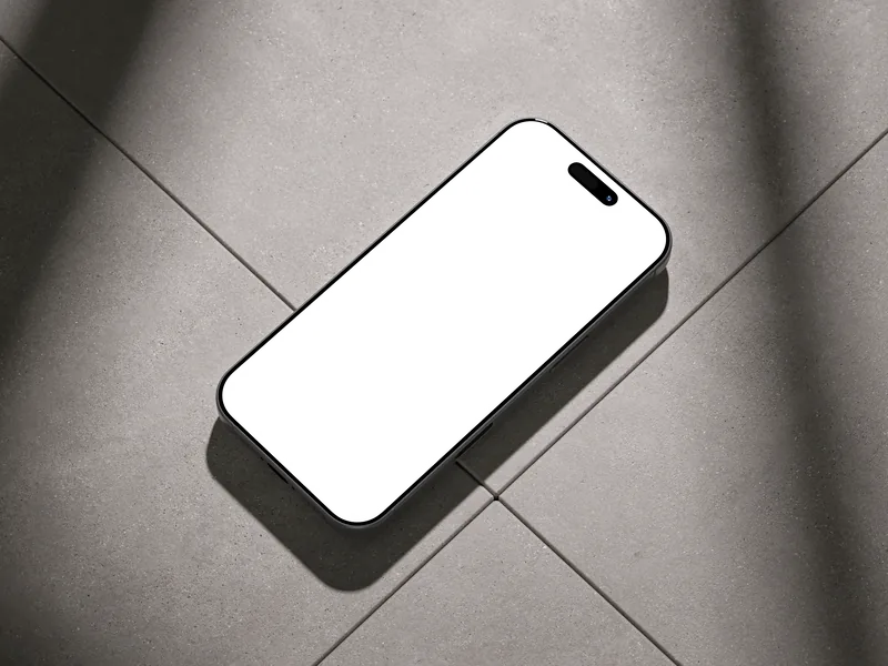 iPhone — On stone, angled mockup