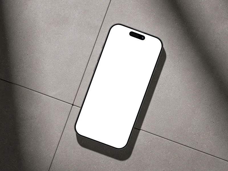 iPhone — On stone, standing mockup