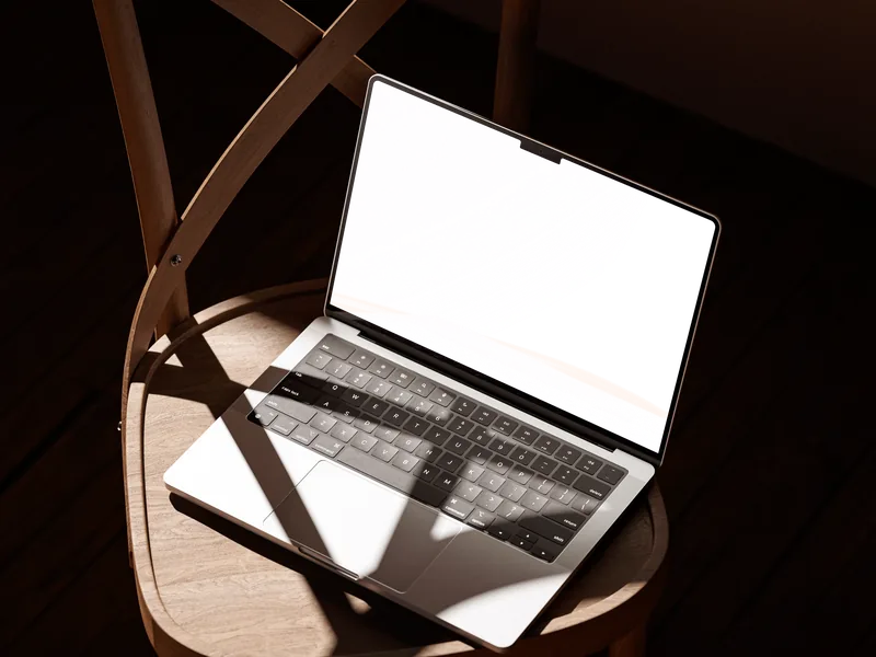 MacBook — Chair, from above mockup